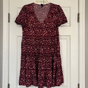 Wild Fable Floral Print Tiered Mini Dress size M